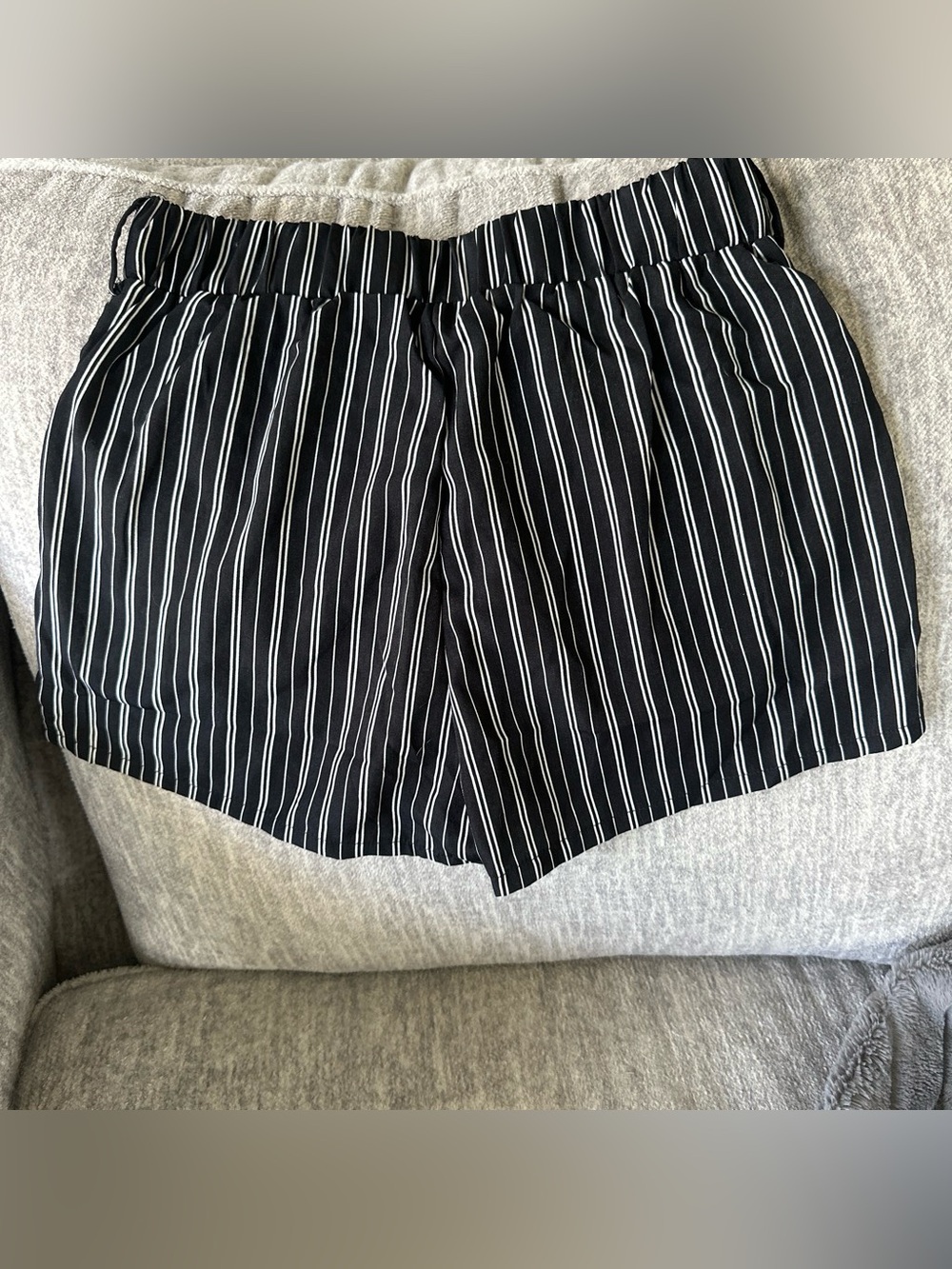 Black and White Vertical Stripe Women's Shorts